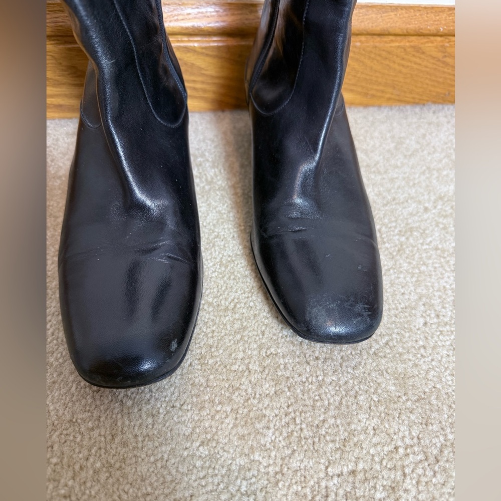 Cole Haan leather zip up boots mid calf buckle zipper size 8.5 made in Italy - Picture 4 of 12